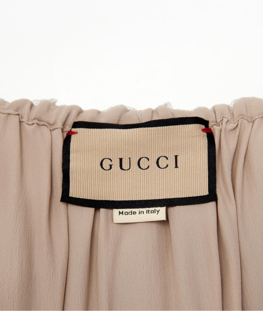 GUCCI Бежевая полиамидовая блузы, фото 3