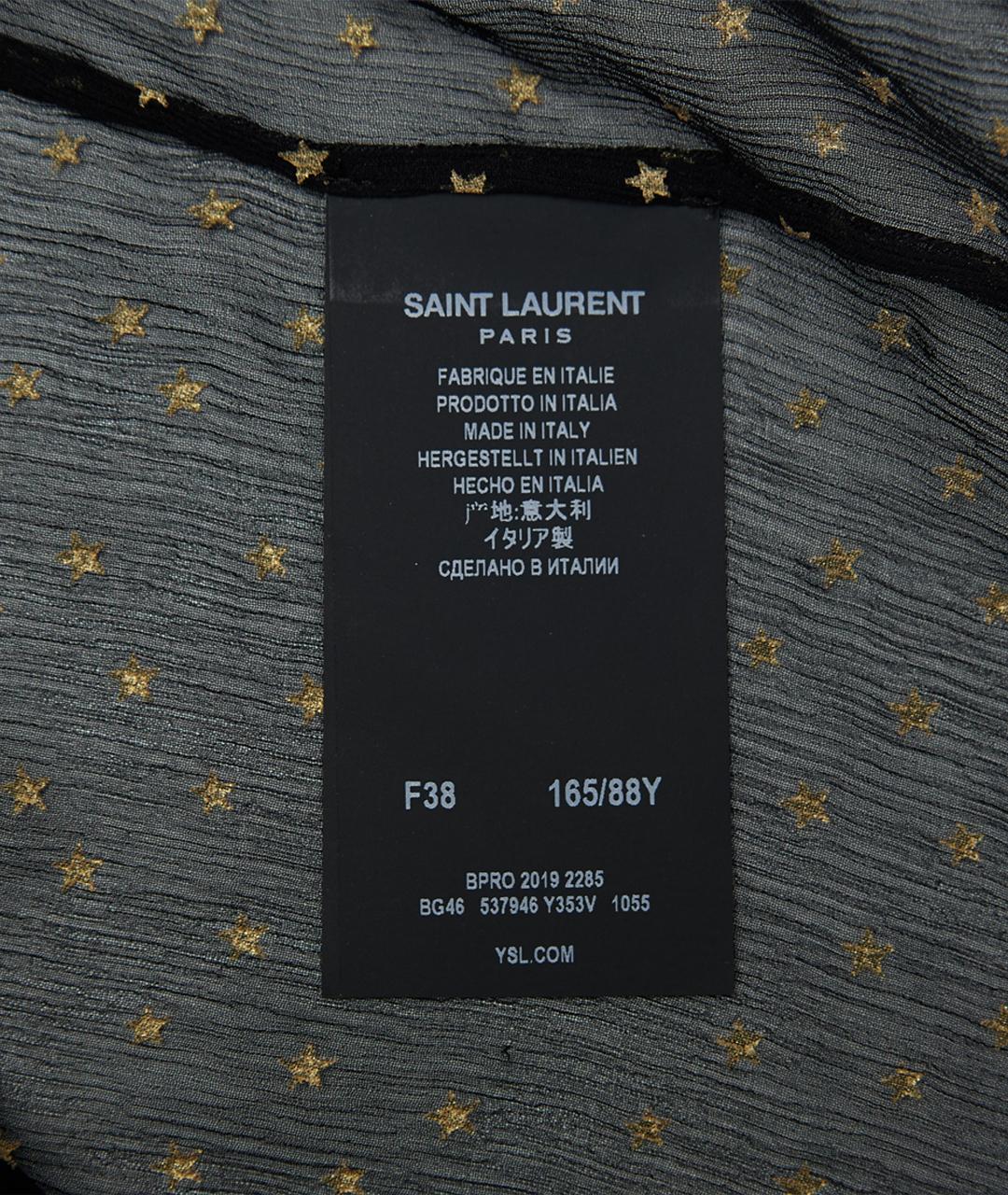 SAINT LAURENT Черная шелковая блузы, фото 7