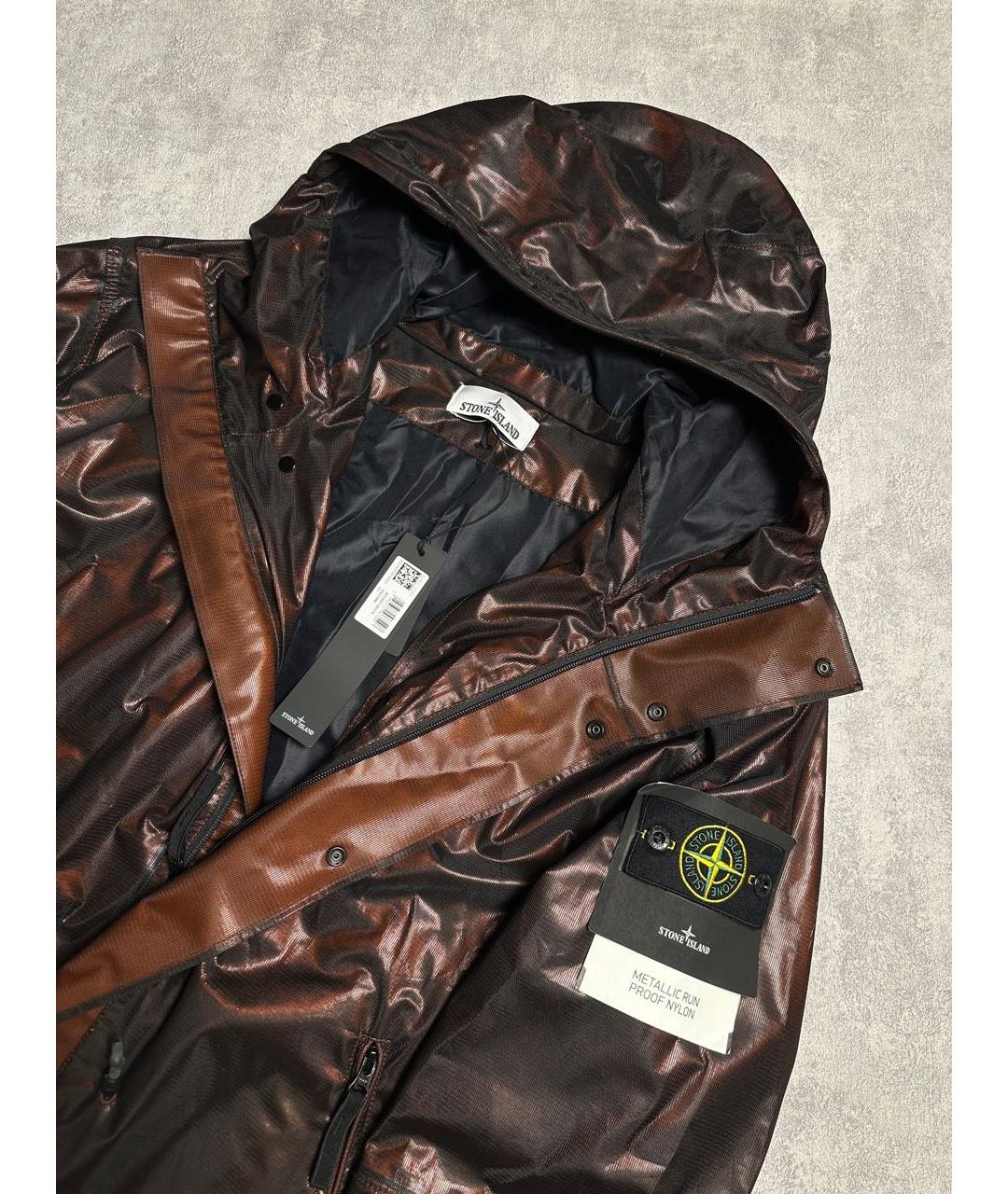 STONE ISLAND Бордовый полиамидовый тренч / плащ, фото 6