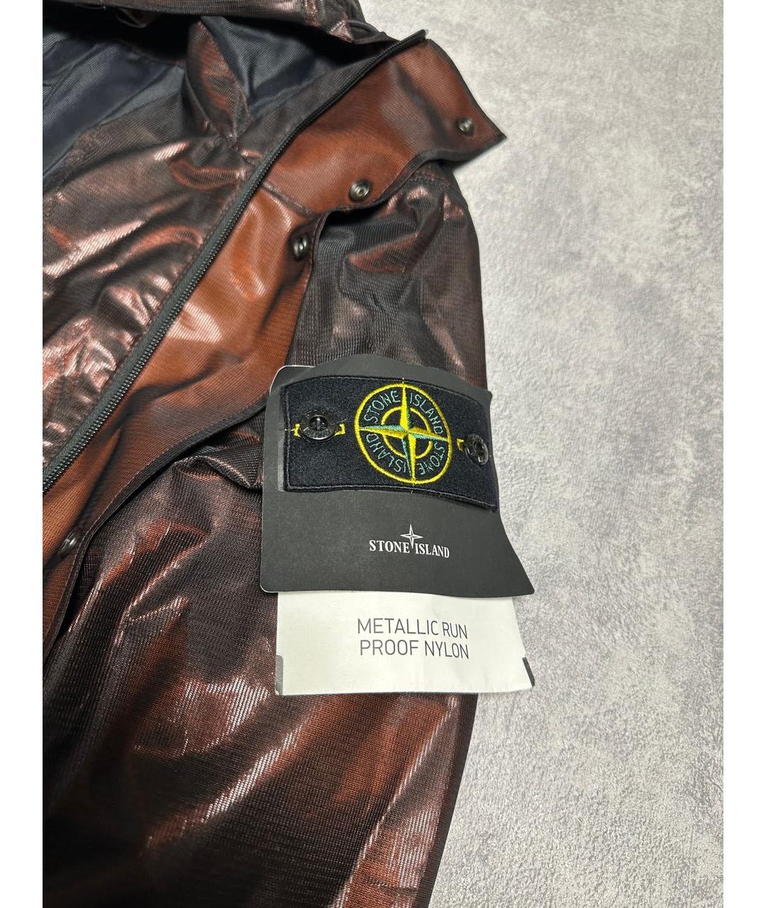 STONE ISLAND Бордовый полиамидовый тренч / плащ, фото 7