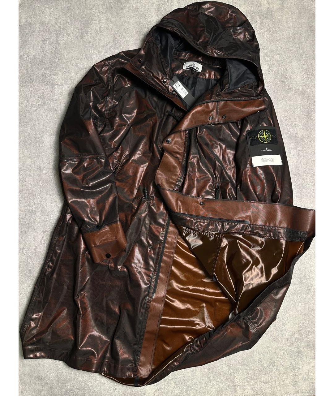 STONE ISLAND Бордовый полиамидовый тренч / плащ, фото 3