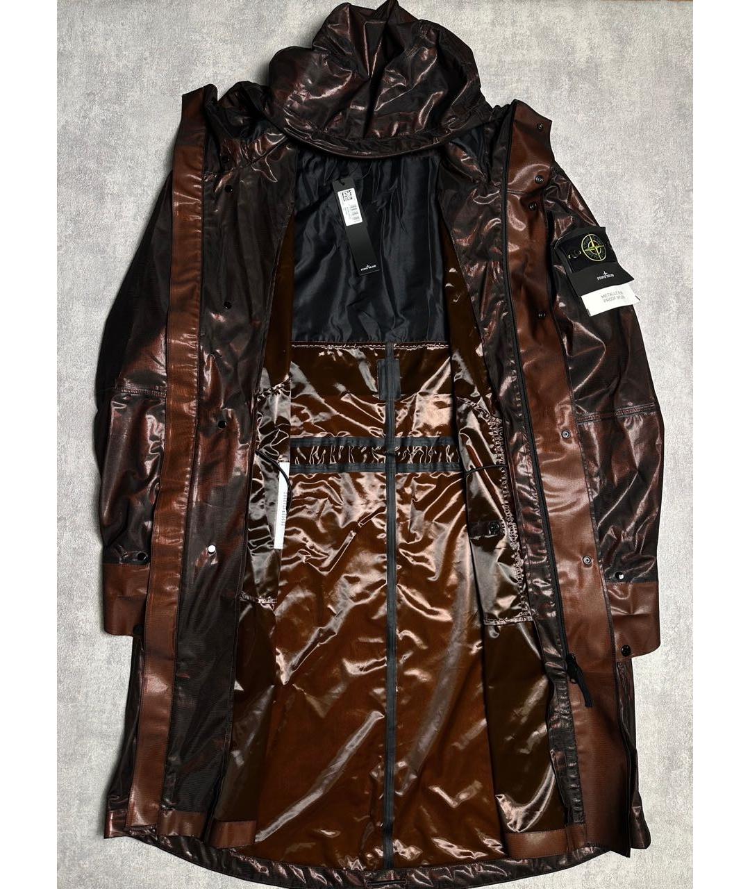 STONE ISLAND Бордовый полиамидовый тренч / плащ, фото 4