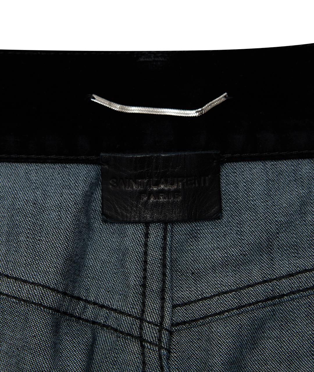 SAINT LAURENT Черные хлопковые прямые джинсы, фото 10