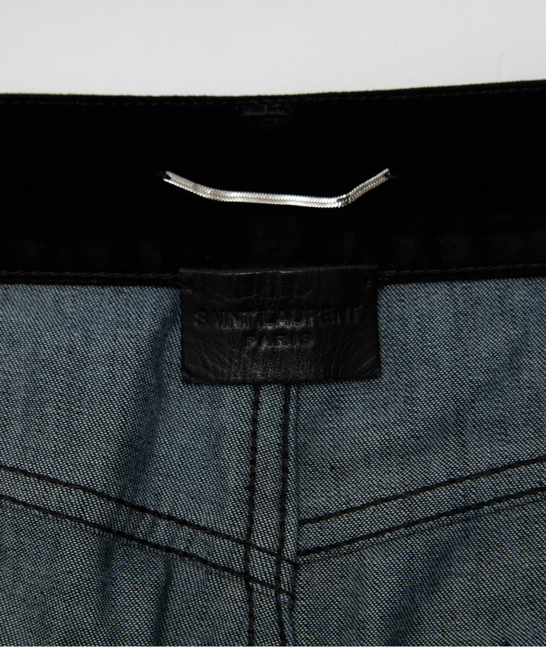 SAINT LAURENT Черные хлопковые прямые джинсы, фото 2