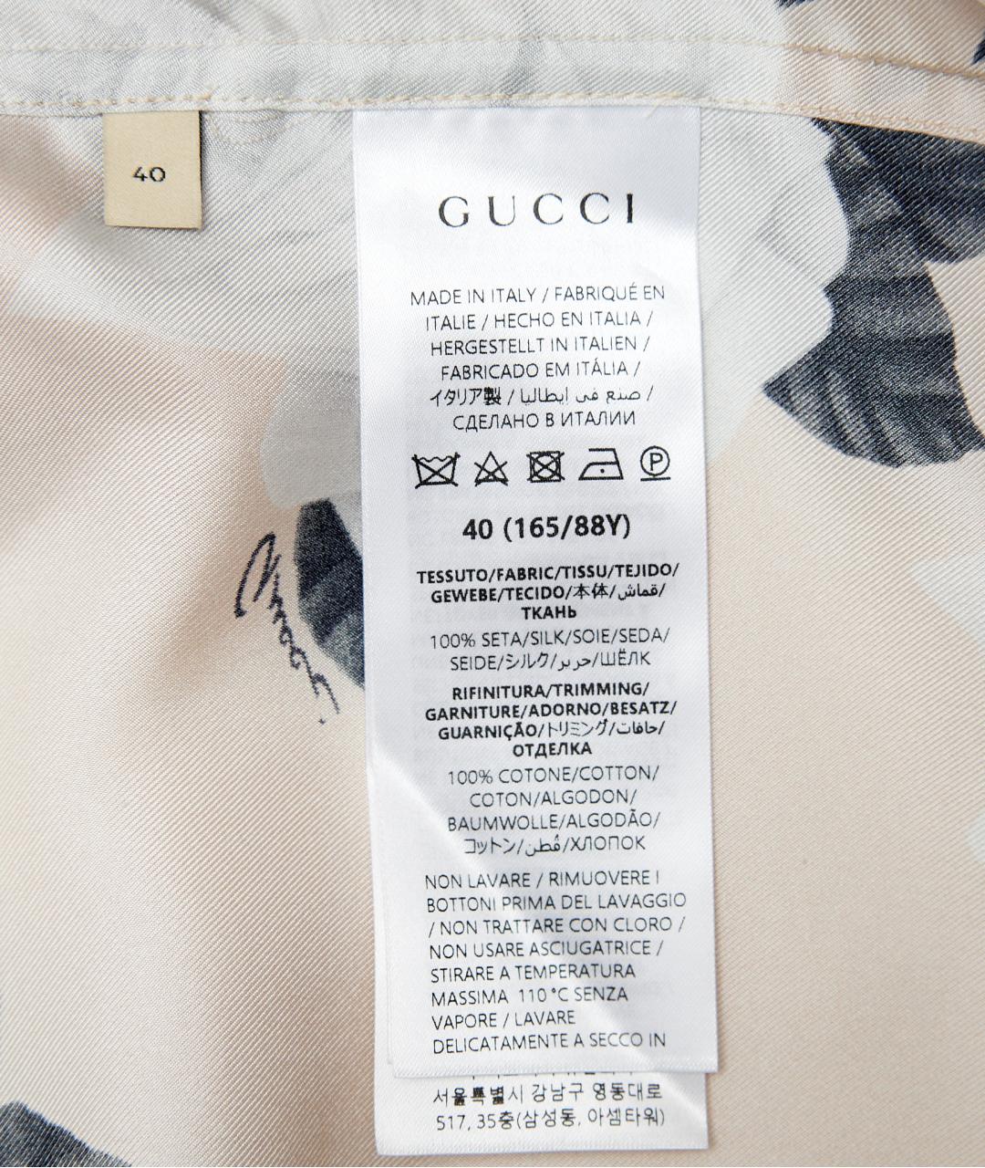 GUCCI Бежевая шелковая рубашка, фото 4