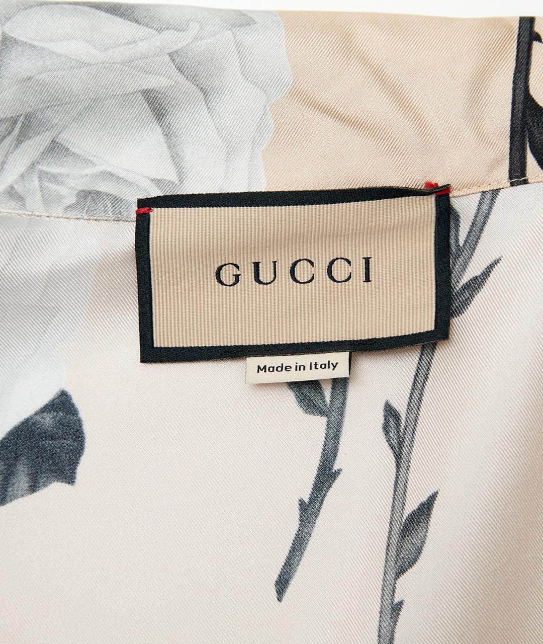 GUCCI Бежевая шелковая рубашка, фото 7