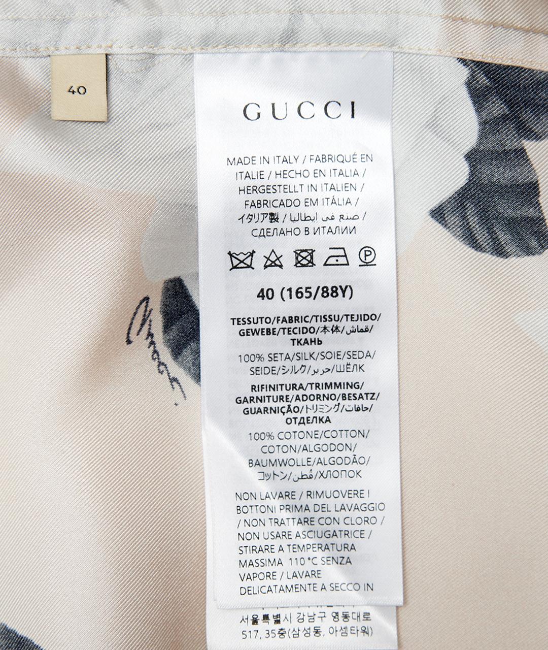 GUCCI Бежевая шелковая рубашка, фото 6