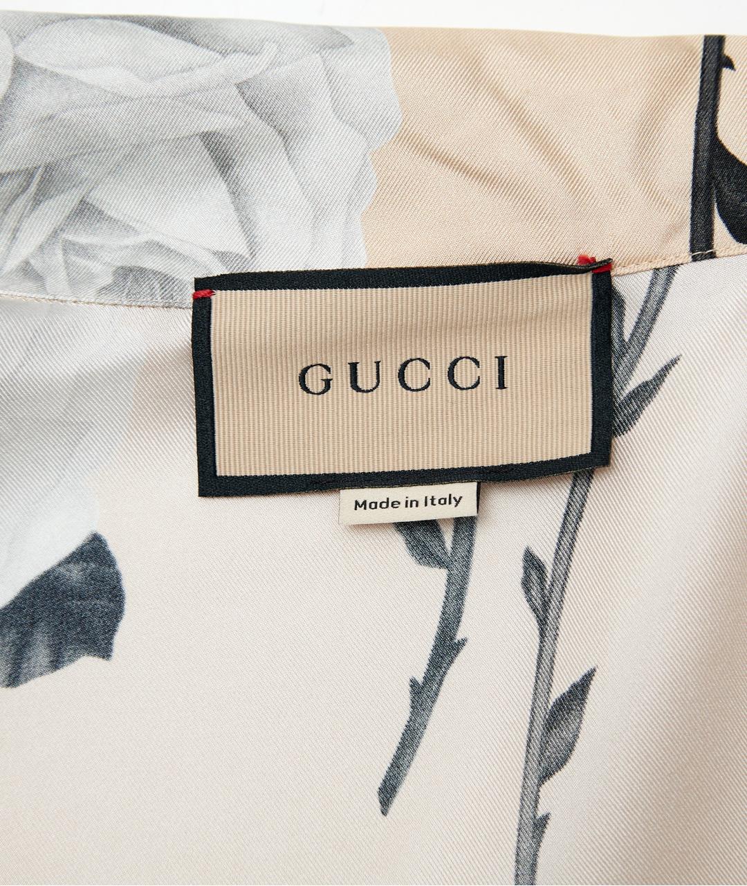 GUCCI Бежевая шелковая рубашка, фото 3