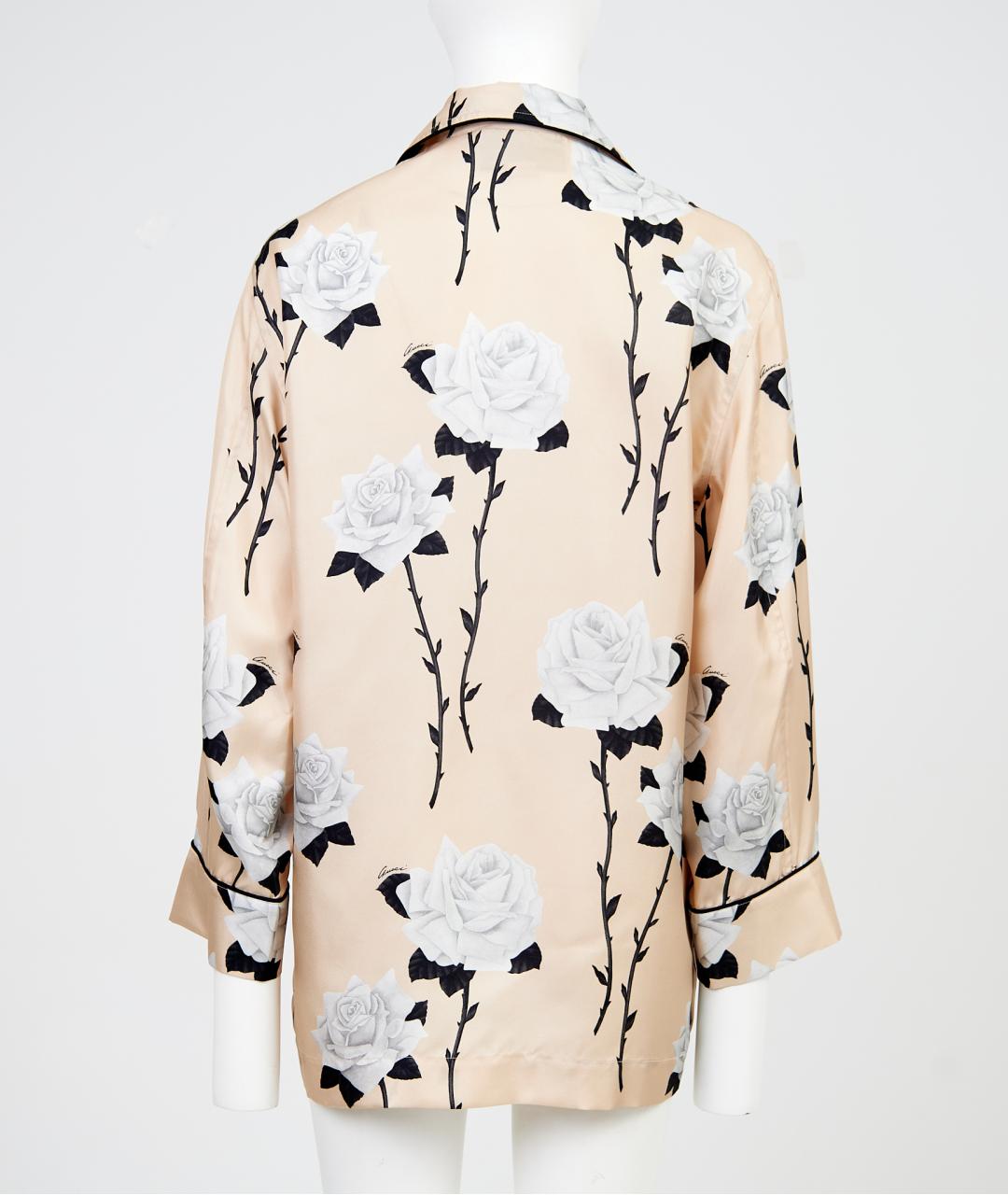 GUCCI Бежевая шелковая рубашка, фото 2
