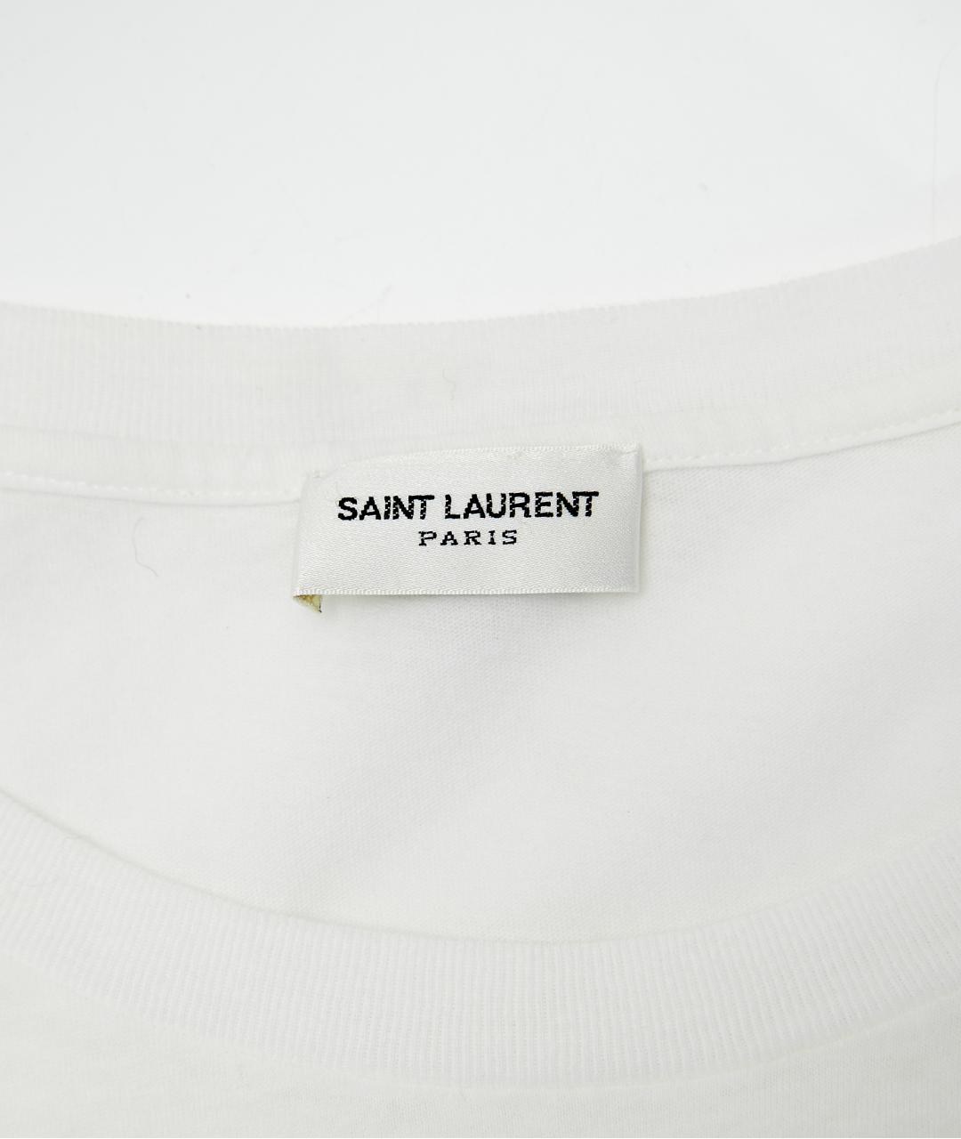 SAINT LAURENT Белая хлопковая футболка, фото 3