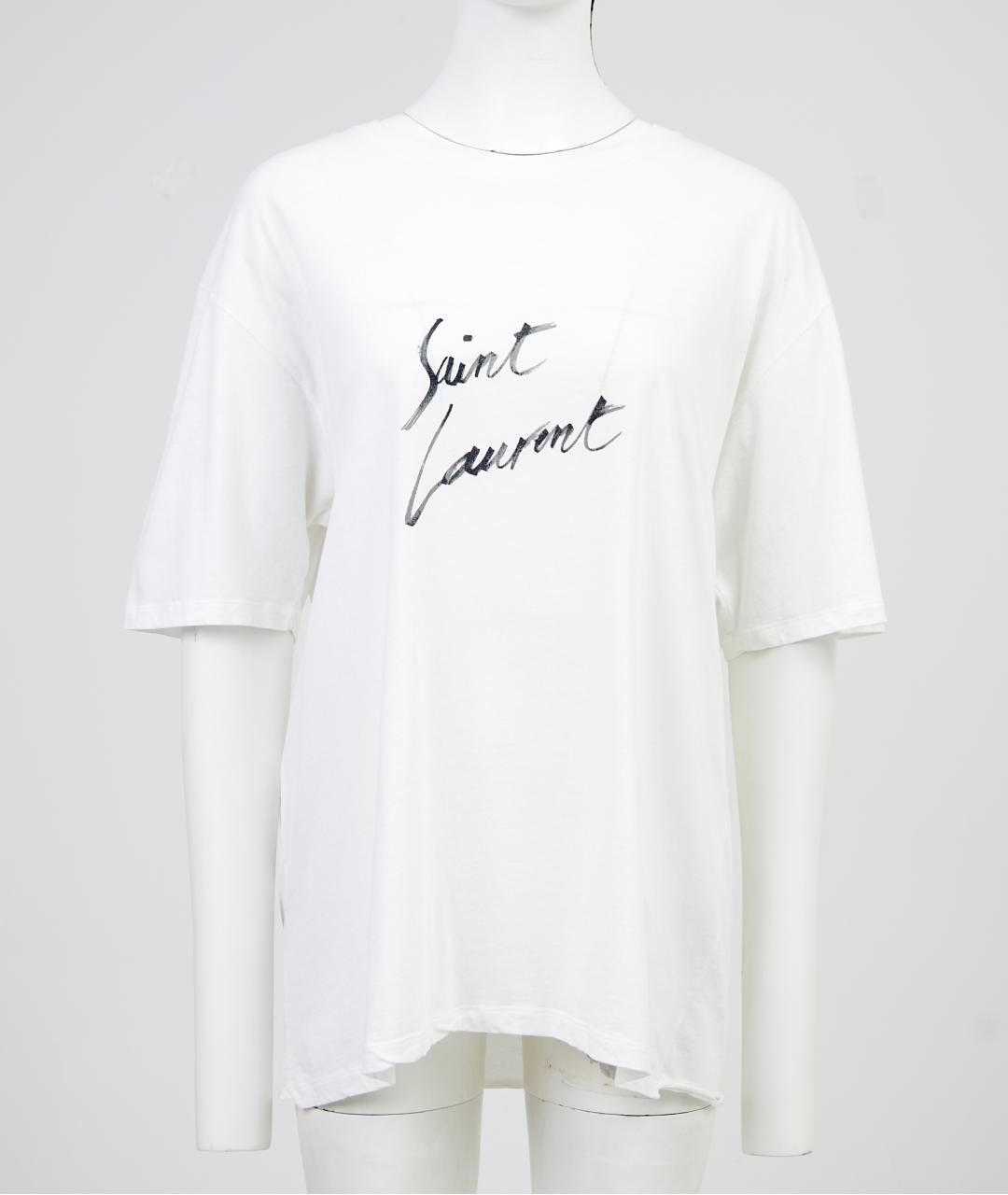 SAINT LAURENT Белая хлопковая футболка, фото 6