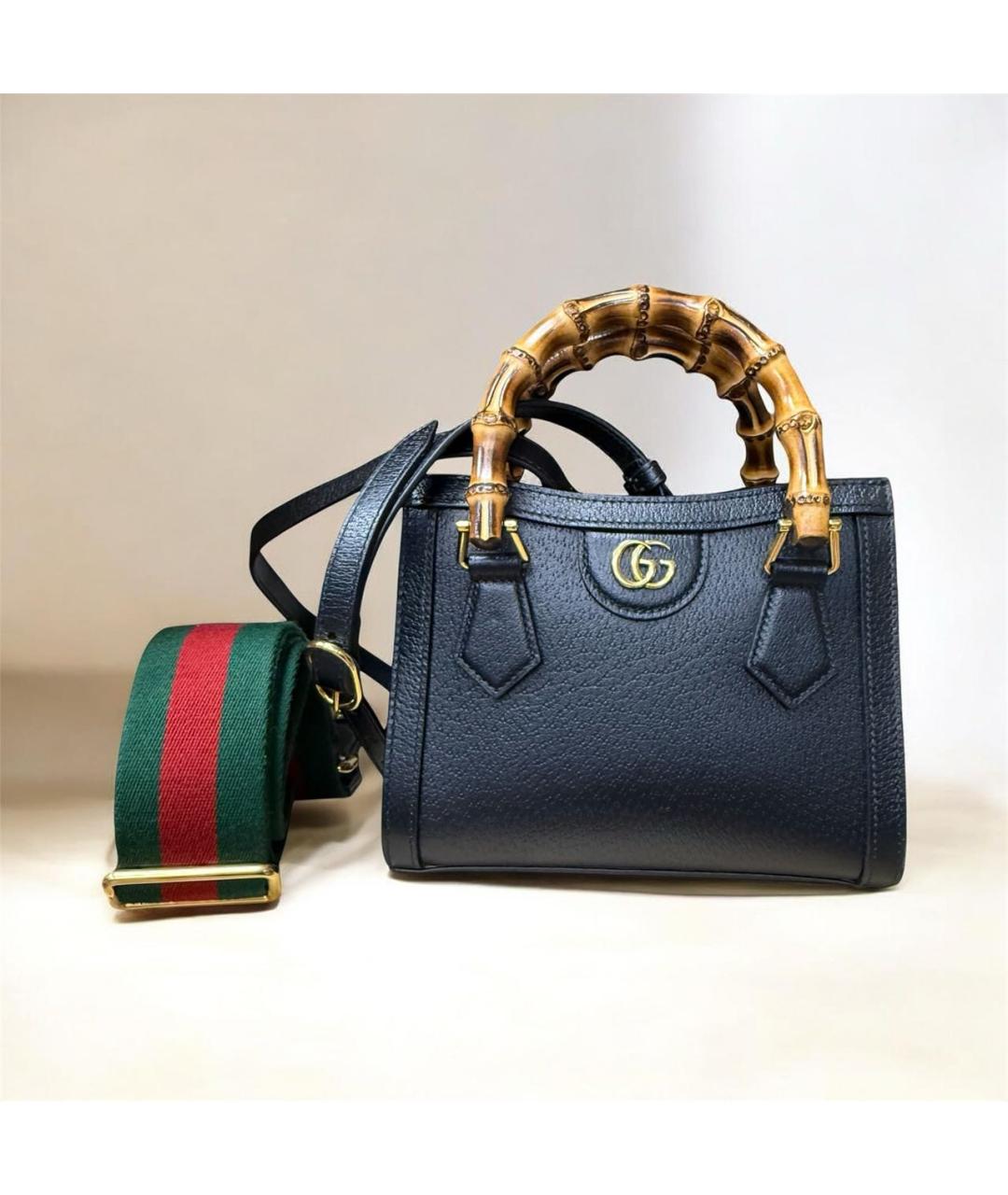 GUCCI Черная кожаная сумка тоут, фото 9