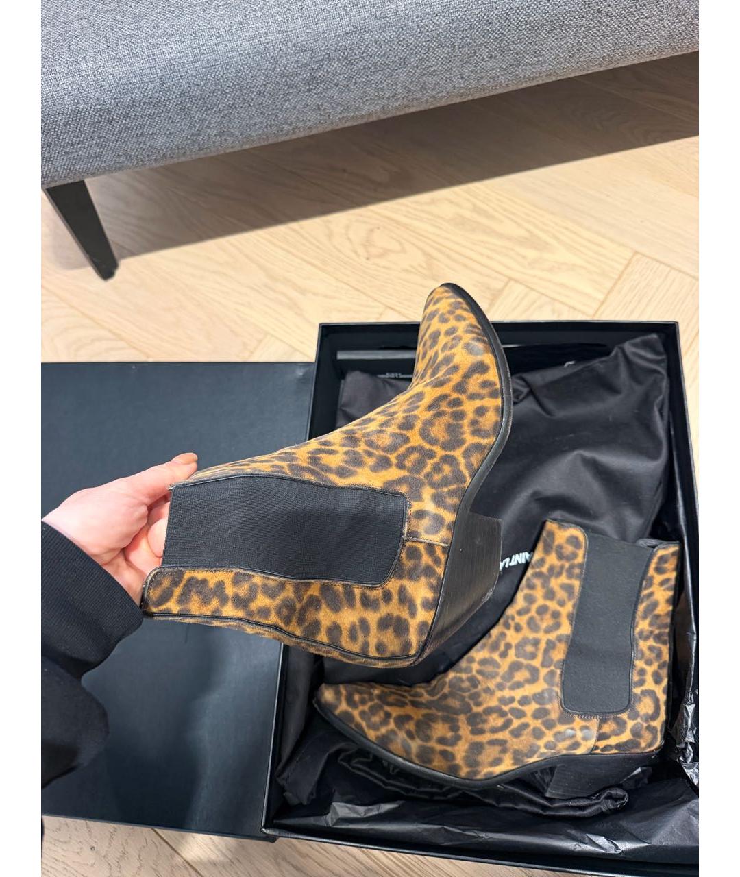SAINT LAURENT Коричневые ботильоны, фото 8