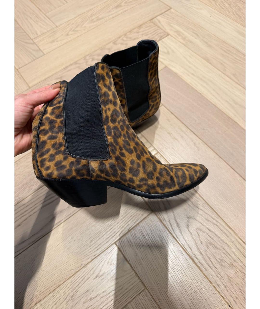 SAINT LAURENT Коричневые ботильоны, фото 2