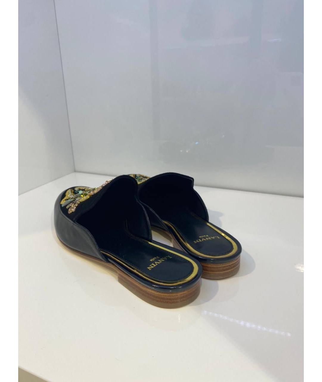 LANVIN Черные кожаные мюли, фото 3
