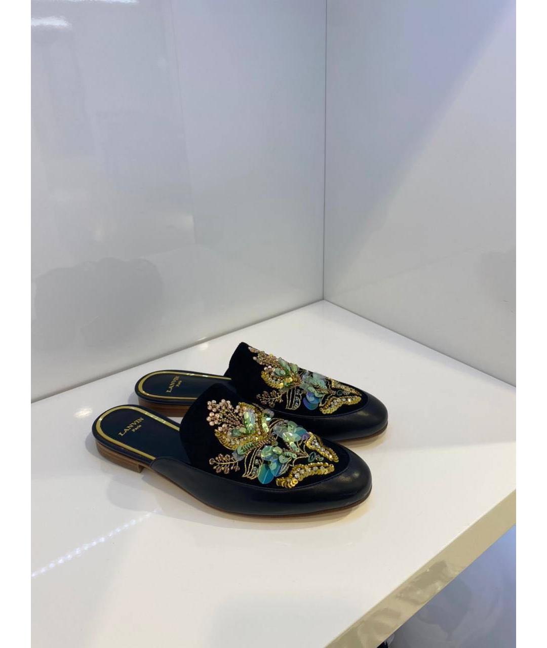 LANVIN Черные кожаные мюли, фото 4