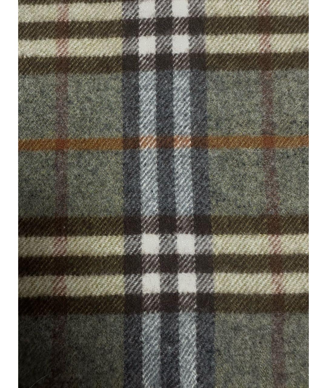BURBERRY Зеленый шерстяной шарф, фото 2