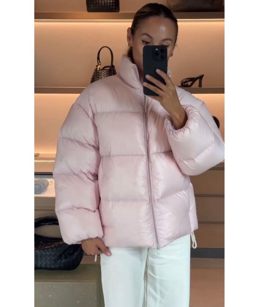 JIL SANDER Розовый полиэстеровый пуховик, фото 3