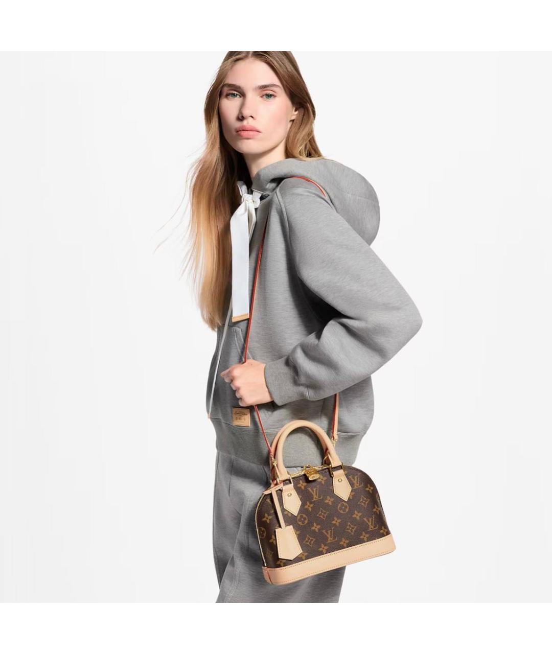 LOUIS VUITTON Коричневая сумка с короткими ручками из канвы, фото 3