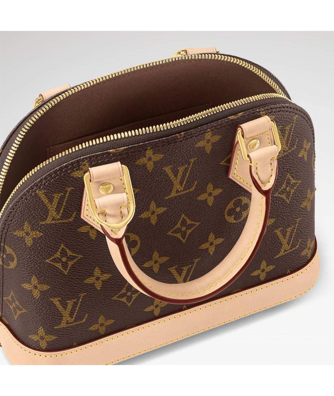 LOUIS VUITTON Коричневая сумка с короткими ручками из канвы, фото 5