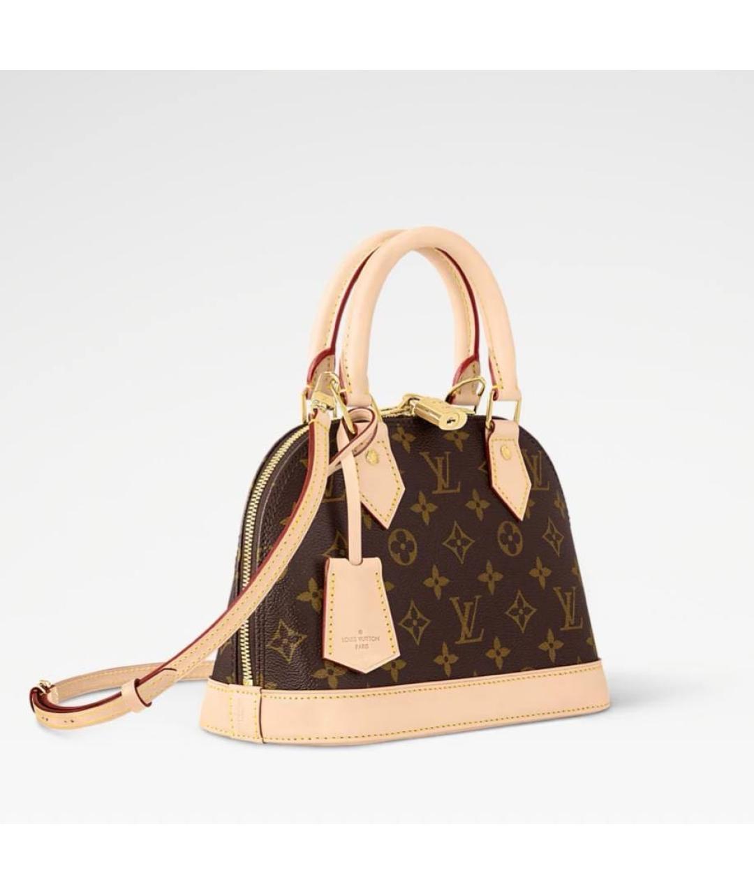 LOUIS VUITTON Коричневая сумка с короткими ручками из канвы, фото 4