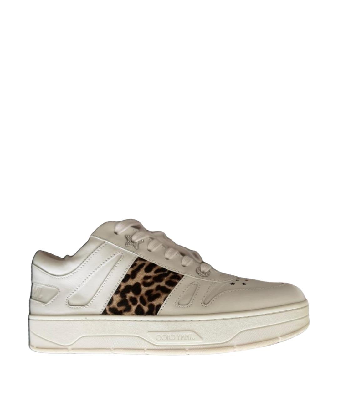 JIMMY CHOO Белые кожаные кроссовки, фото 1