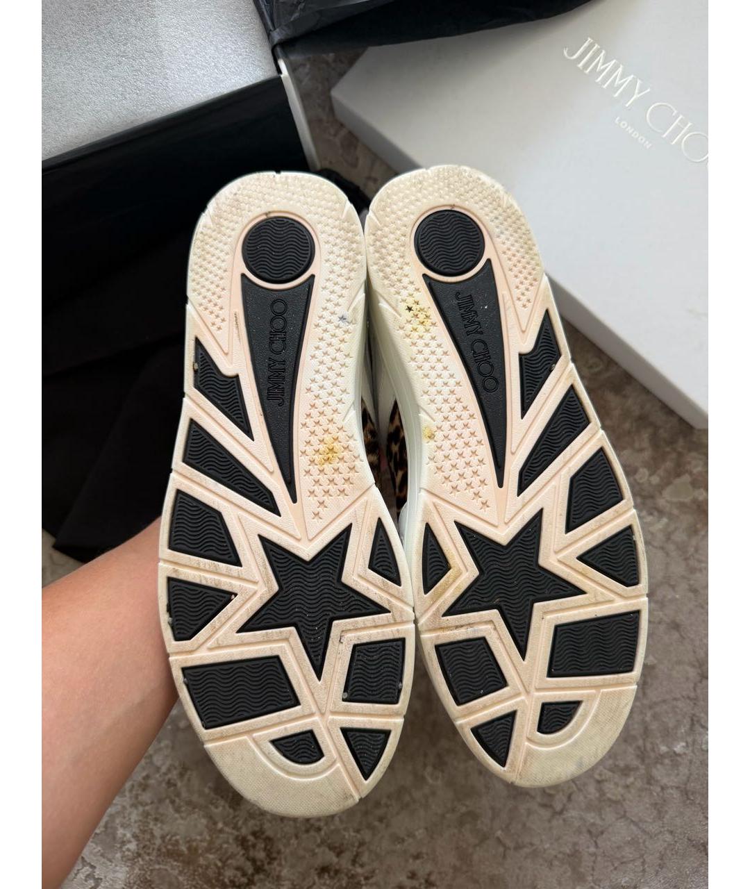 JIMMY CHOO Белые кожаные кроссовки, фото 6
