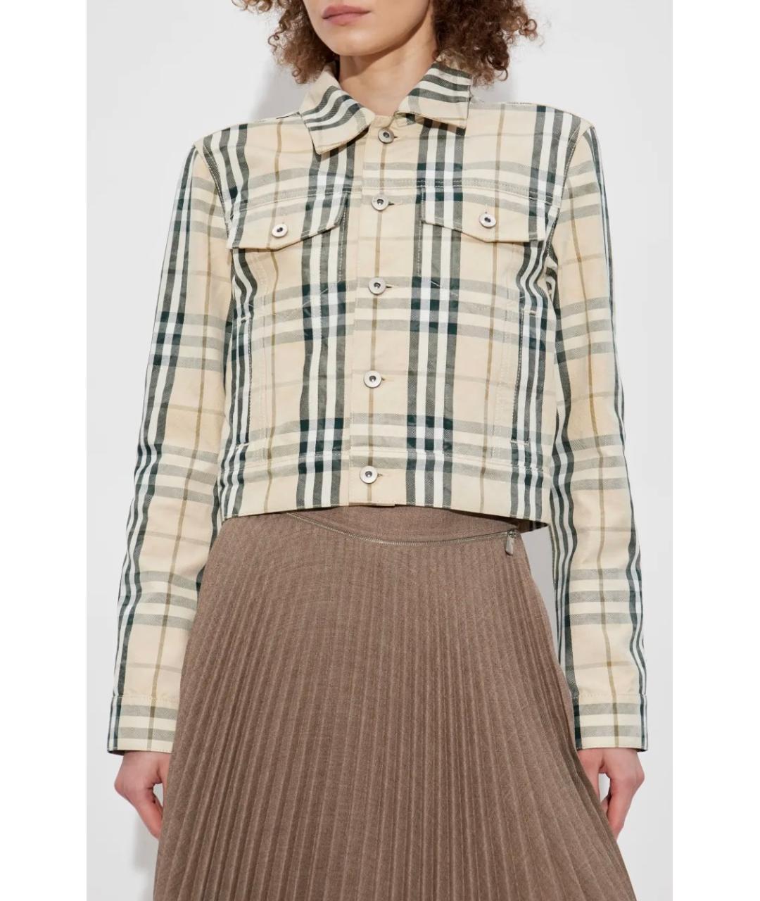 BURBERRY Бежевая хлопковая куртка, фото 7