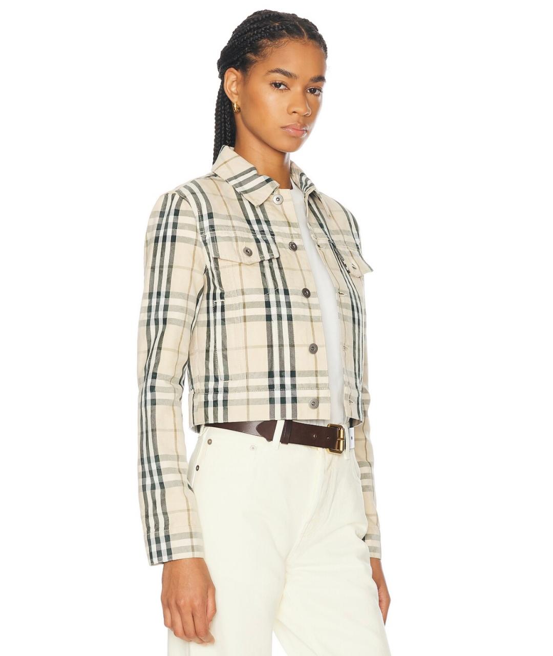 BURBERRY Бежевая хлопковая куртка, фото 3