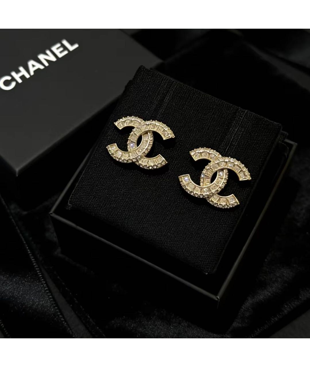 CHANEL Золотые металлические серьги, фото 2