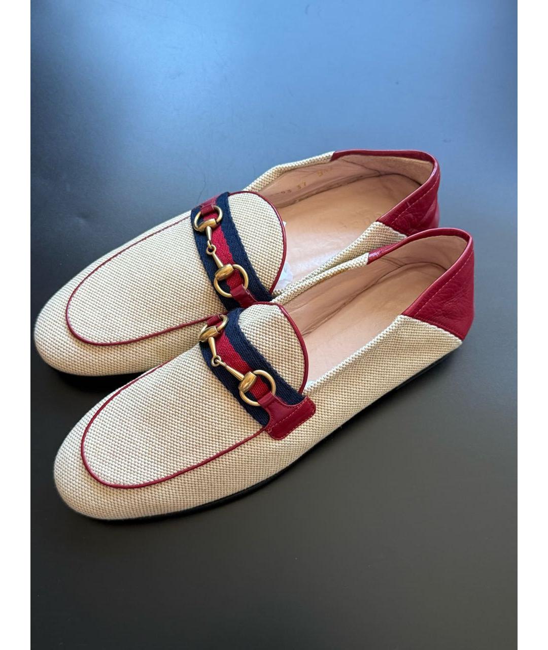 GUCCI Бежевые лоферы, фото 2