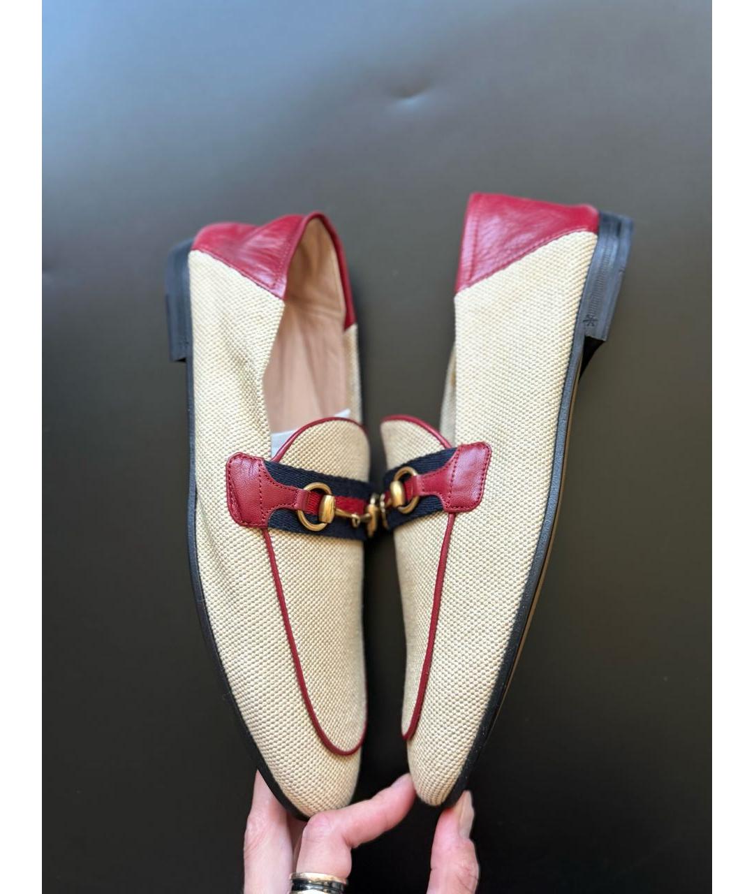 GUCCI Бежевые лоферы, фото 3