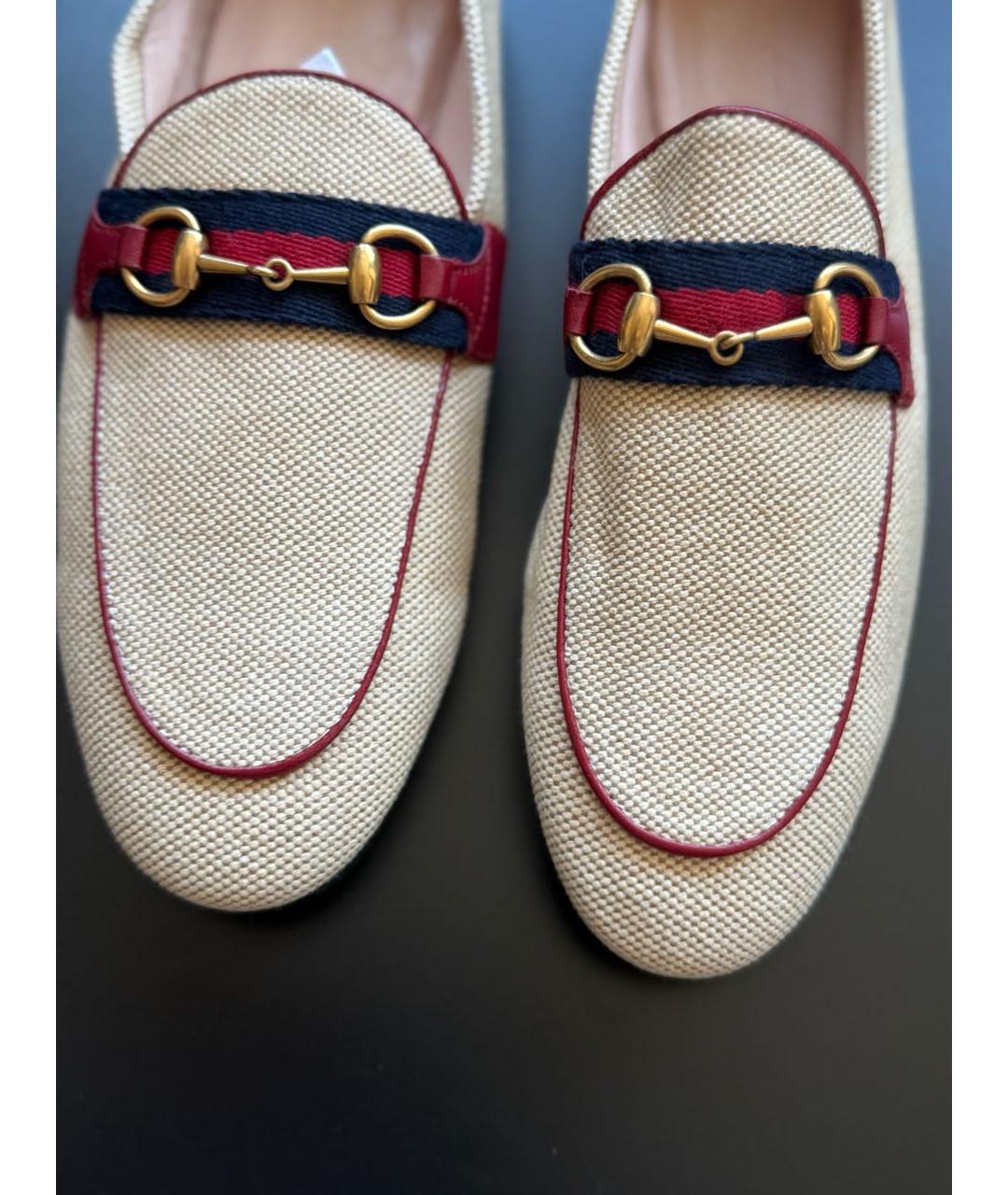 GUCCI Бежевые лоферы, фото 4