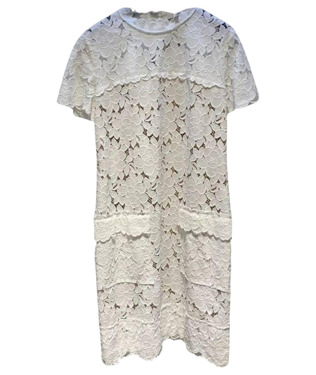 LANVIN Белое кружевное коктейльное платье, фото 1