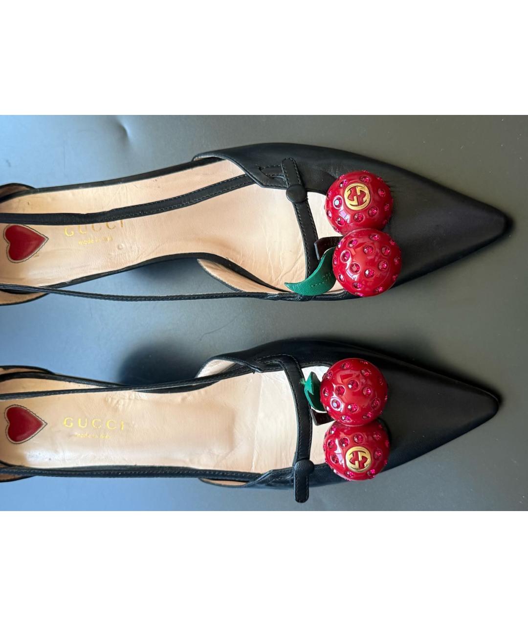 GUCCI Черные кожаные туфли, фото 3