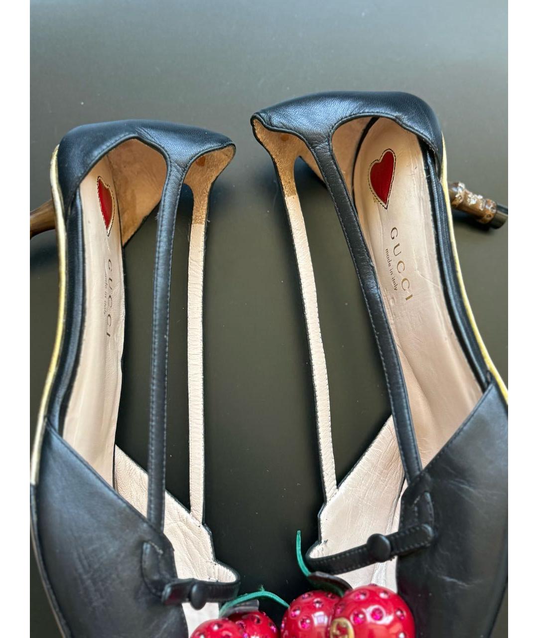 GUCCI Черные кожаные туфли, фото 8