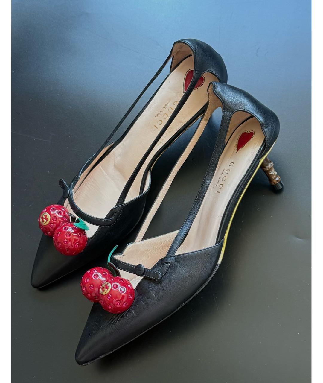 GUCCI Черные кожаные туфли, фото 9