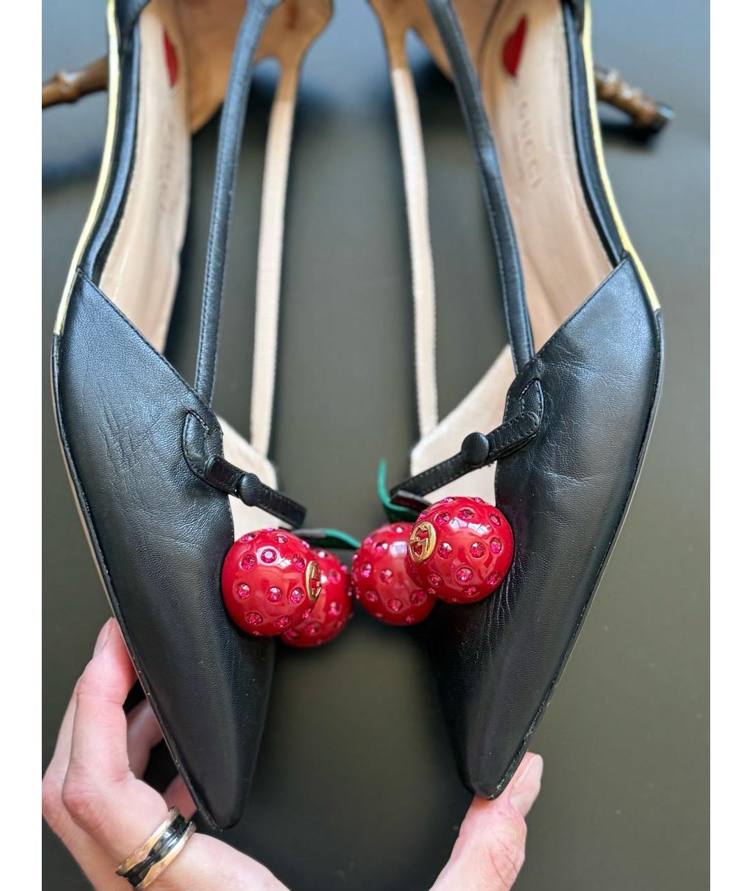 GUCCI Черные кожаные туфли, фото 5