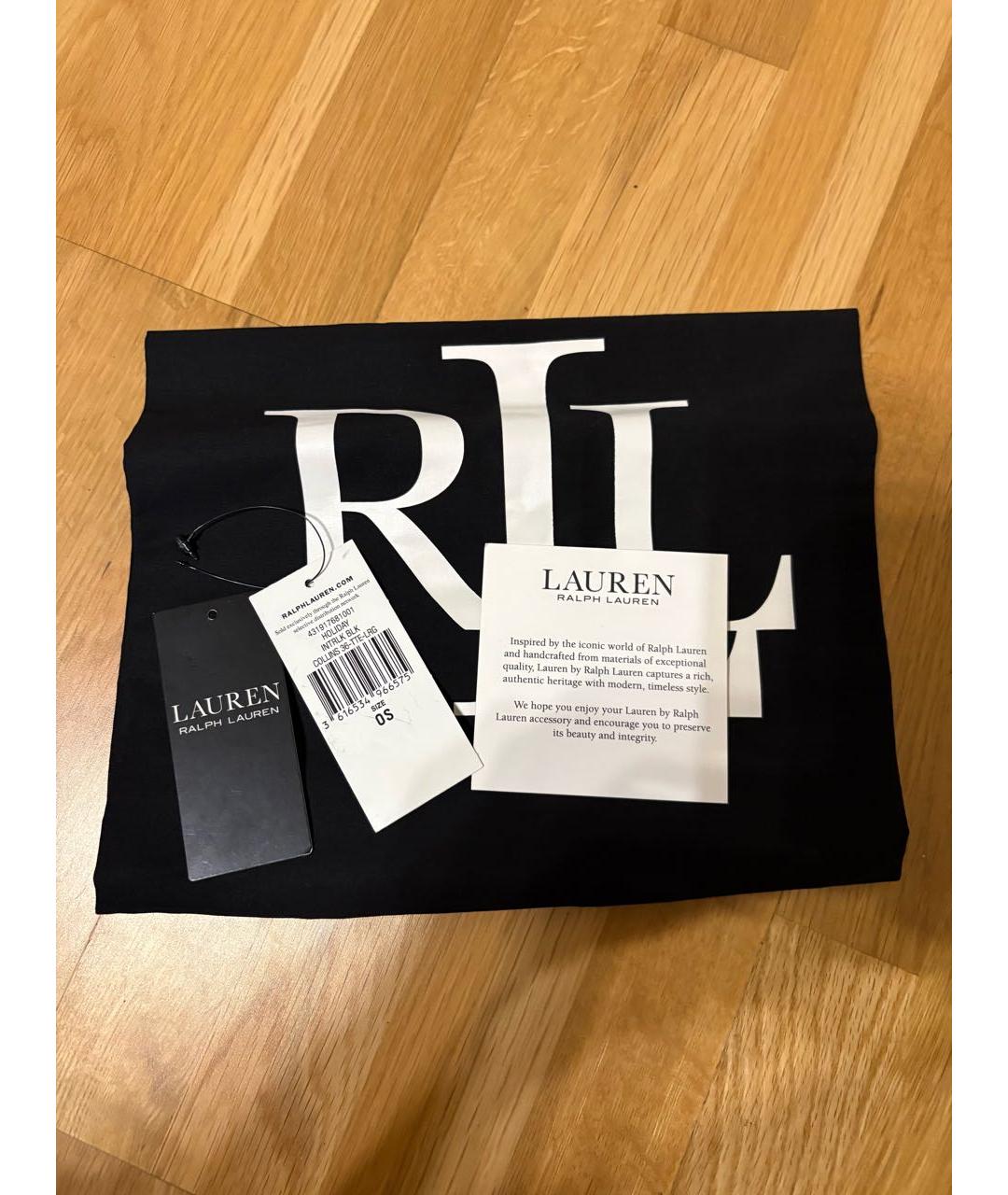 RALPH LAUREN Черная сумка тоут из искусственной кожи, фото 5