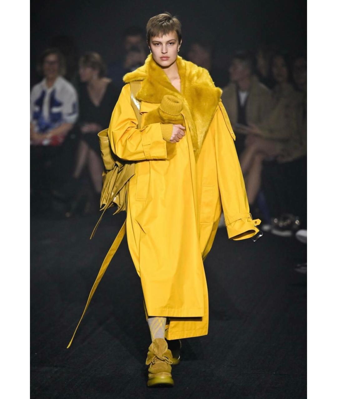 BURBERRY Желтый хлопковый тренч/плащ, фото 6