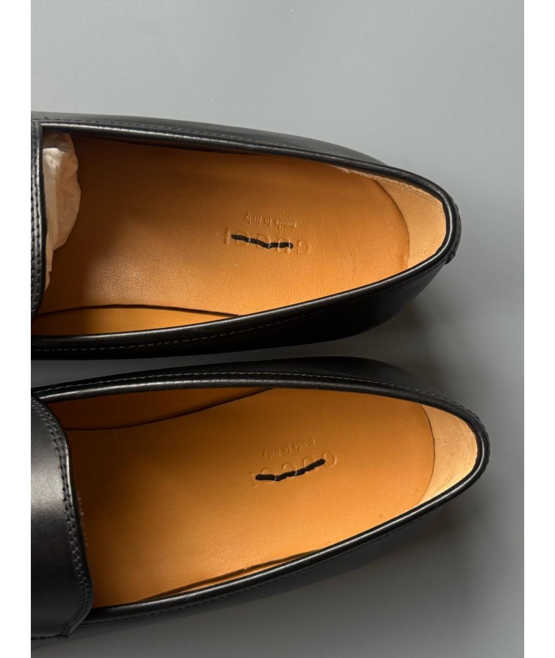 GUCCI Черные кожаные лоферы, фото 4