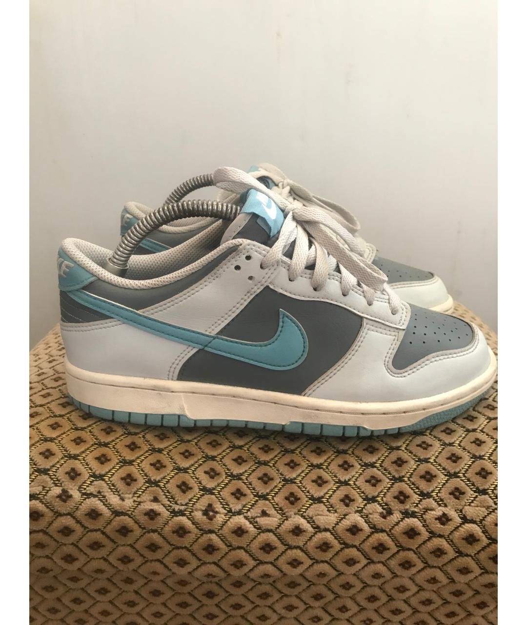NIKE Серые кожаные кроссовки, фото 7