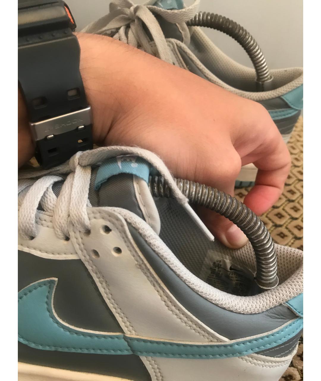 NIKE Серые кожаные кроссовки, фото 6