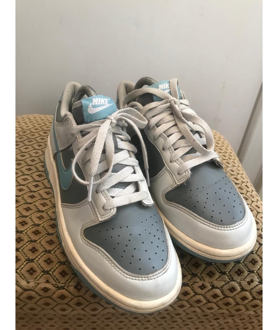 NIKE Серые кожаные кроссовки, фото 2