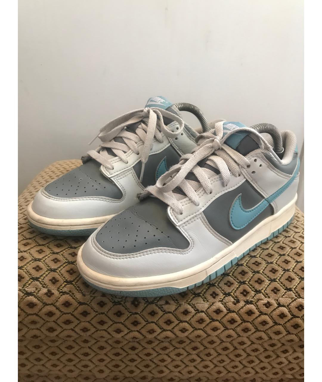 NIKE Серые кожаные кроссовки, фото 4