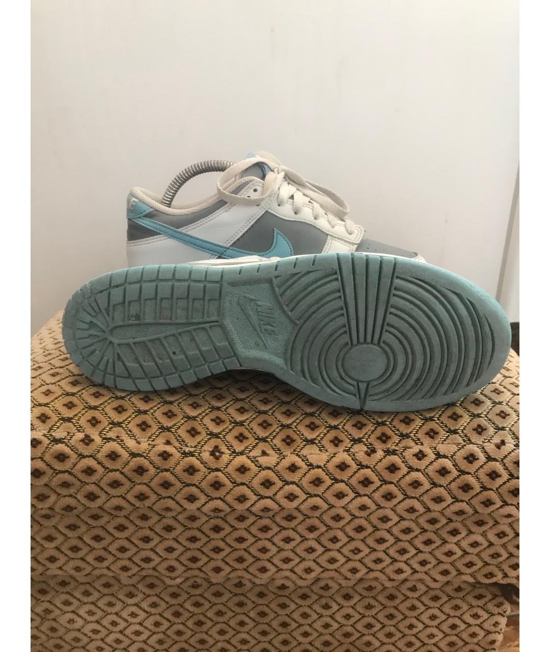 NIKE Серые кожаные кроссовки, фото 5