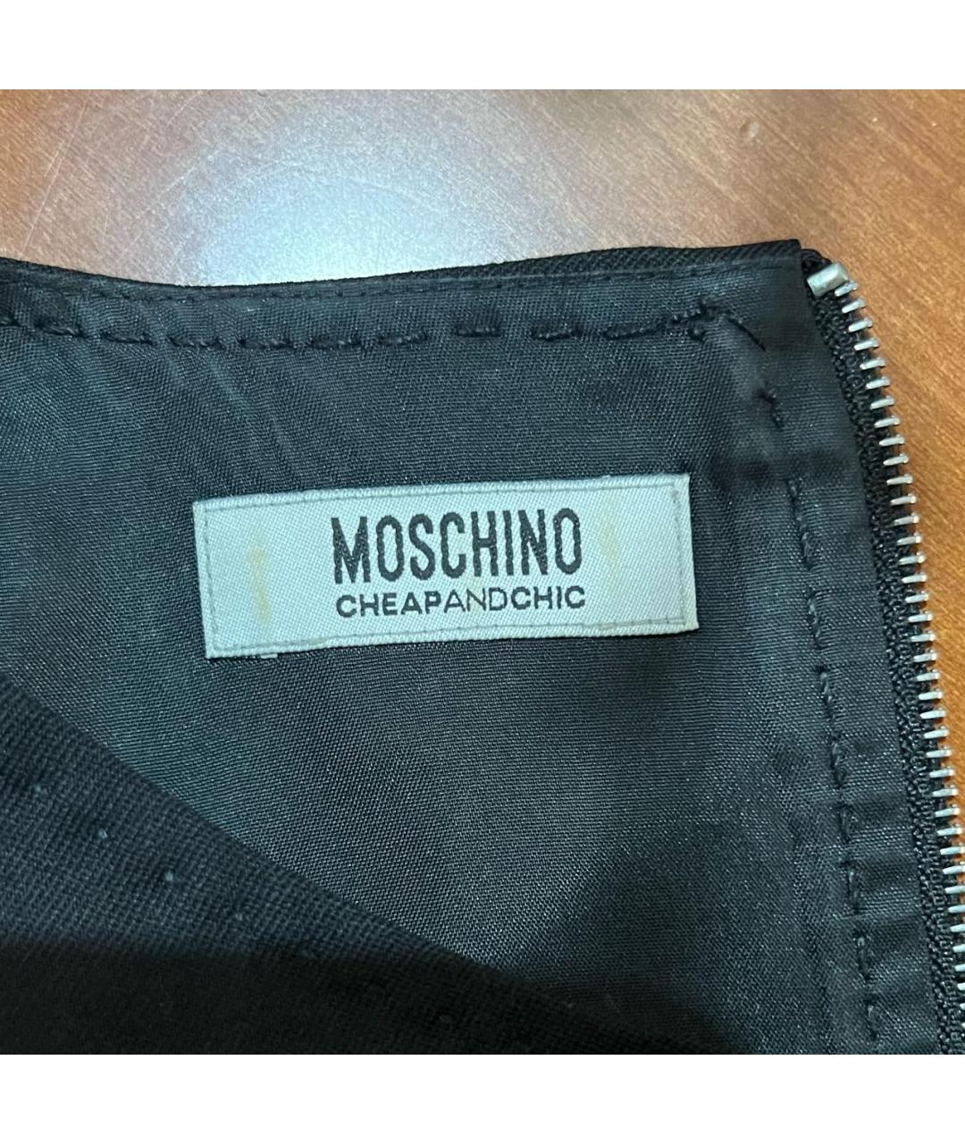 LOVE MOSCHINO Черное шерстяное повседневное платье, фото 4