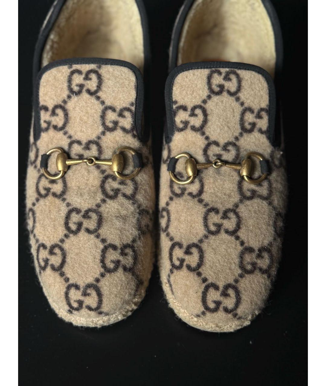 GUCCI Бежевые лоферы, фото 4