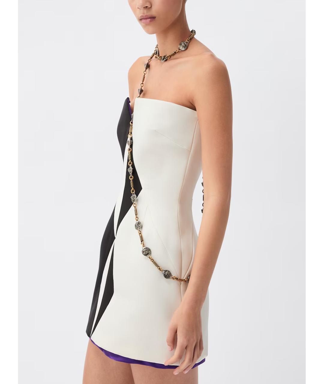 VERSACE Мульти шелковое коктейльное платье, фото 4