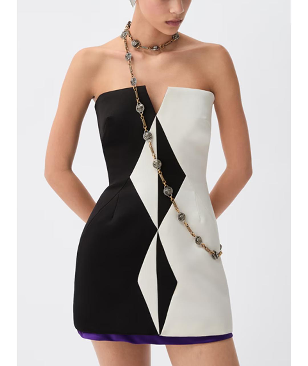 VERSACE Мульти шелковое коктейльное платье, фото 2